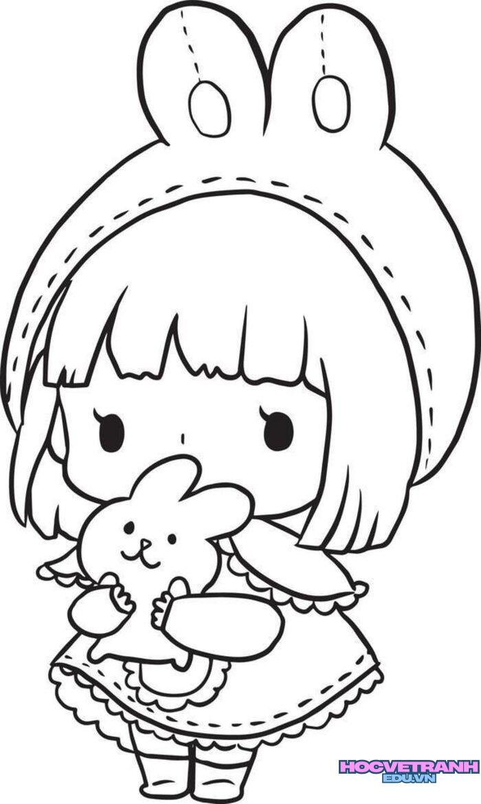 tranh tô màu búp bê giấy đẹp 4d