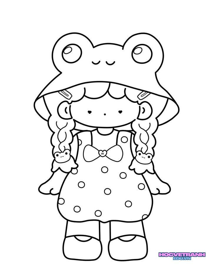 tranh tô màu búp bê giấy đẹp 5k