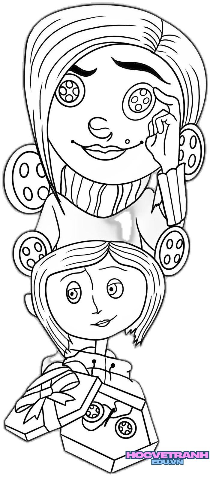 tranh tô màu búp bê giấy đẹp hd