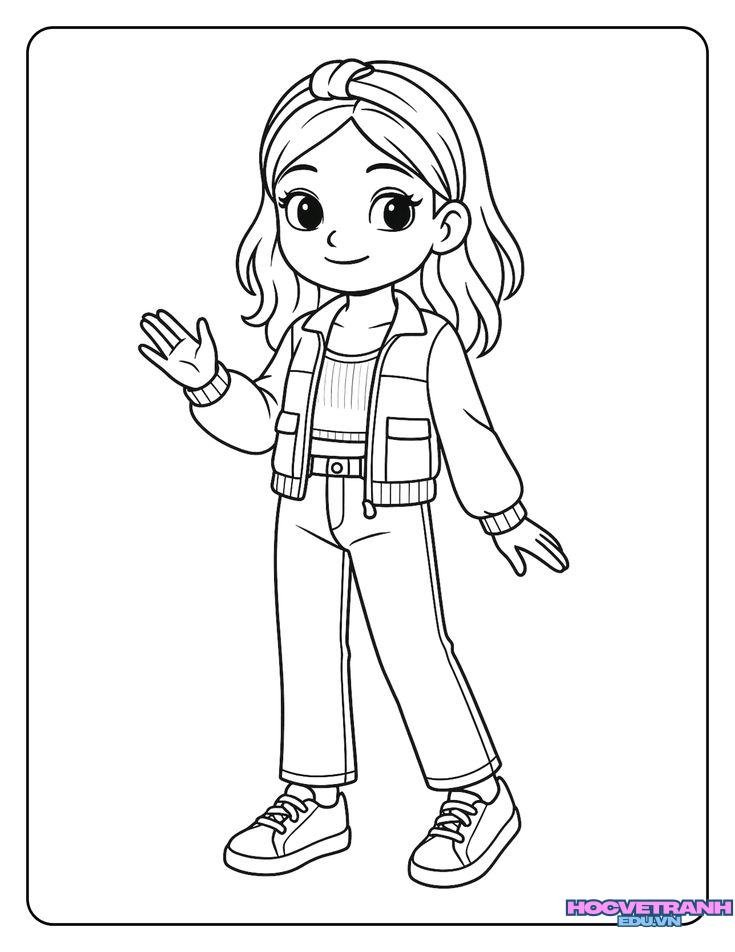 tranh tô màu búp bê nhỏ