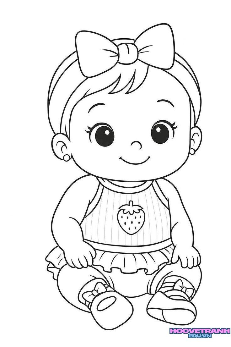 tranh tô màu búp bê váy