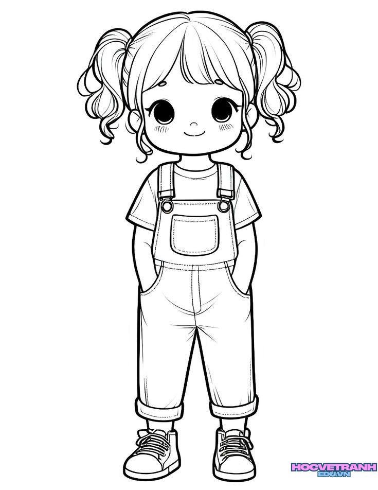tranh tô màu búp bê xinh