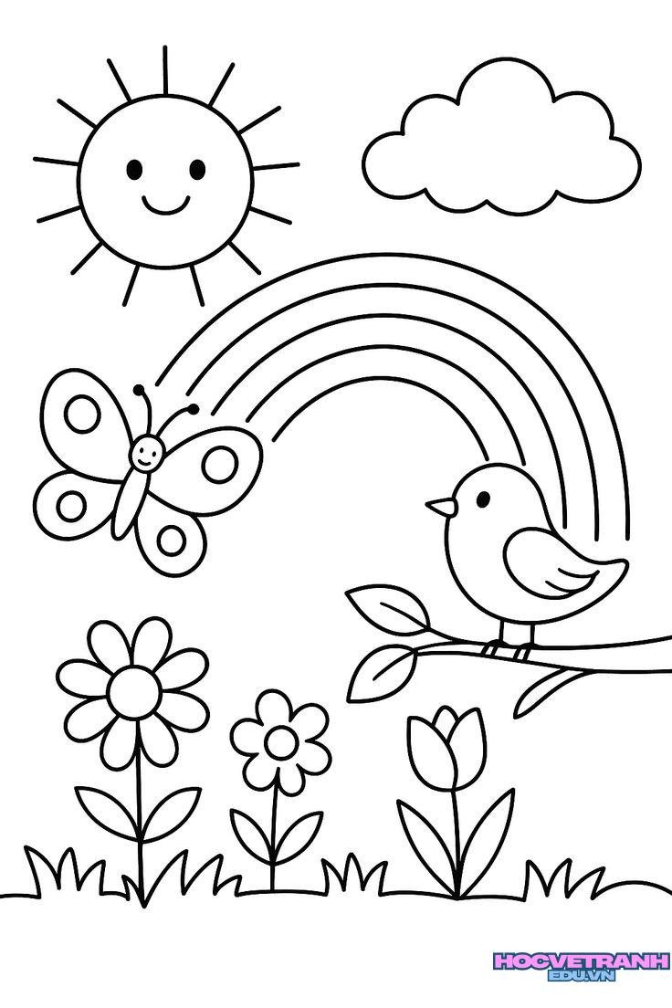 tranh tô màu các mùa đông