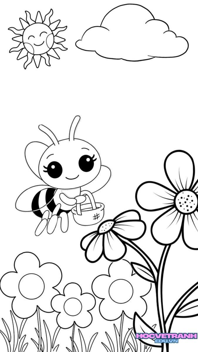 tranh tô màu các mùa hạ