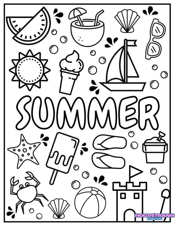 tranh tô màu các mùa trong năm cực xinh