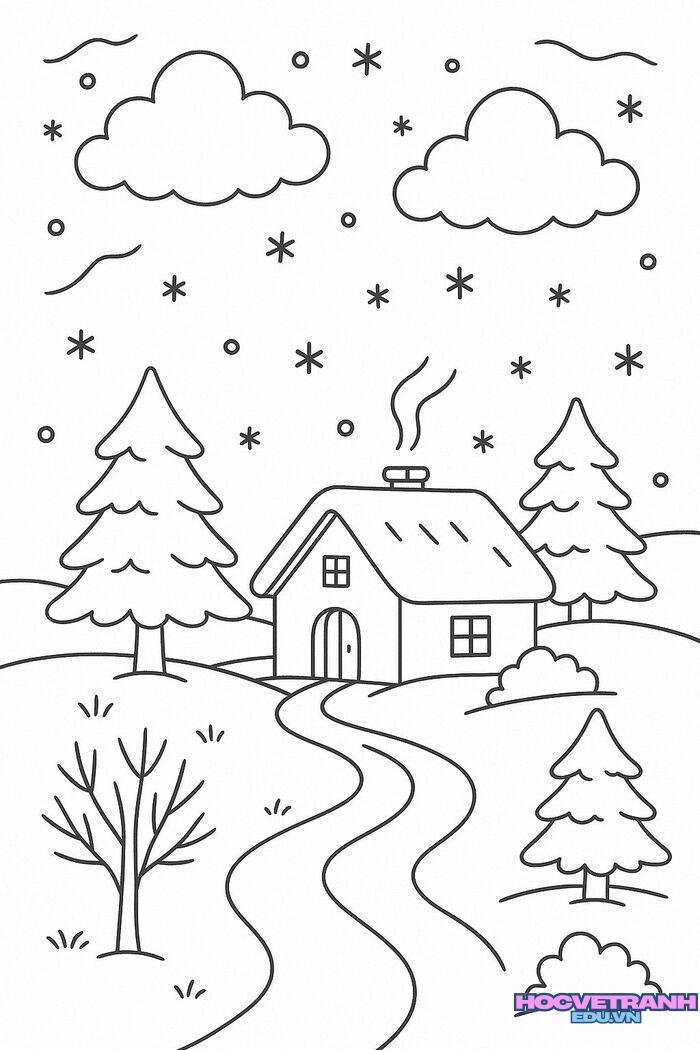 tranh tô màu các mùa trong năm cute nhất