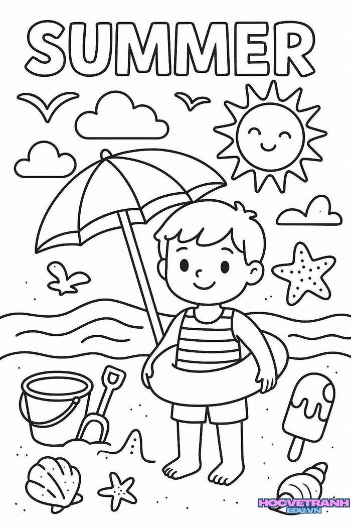 tranh tô màu các mùa trong năm đẹp xinh