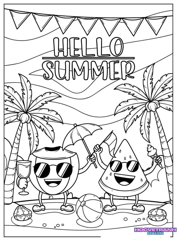 tranh tô màu các mùa trong năm siêu đẹp