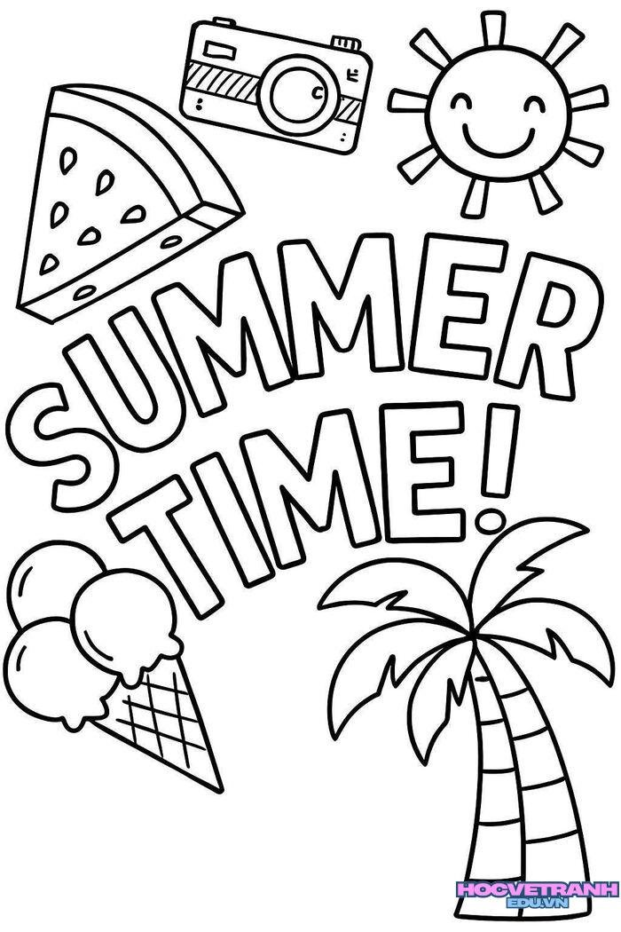 tranh tô màu các mùa trong năm siêu xinh