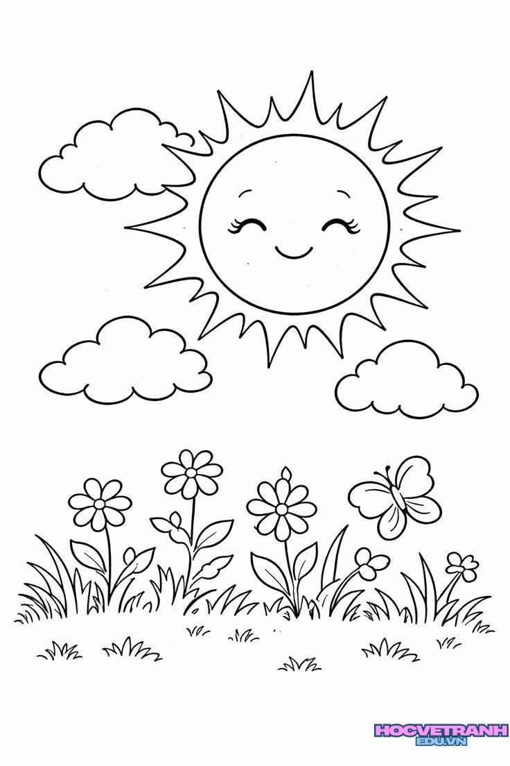 tranh tô màu các mùa xinh
