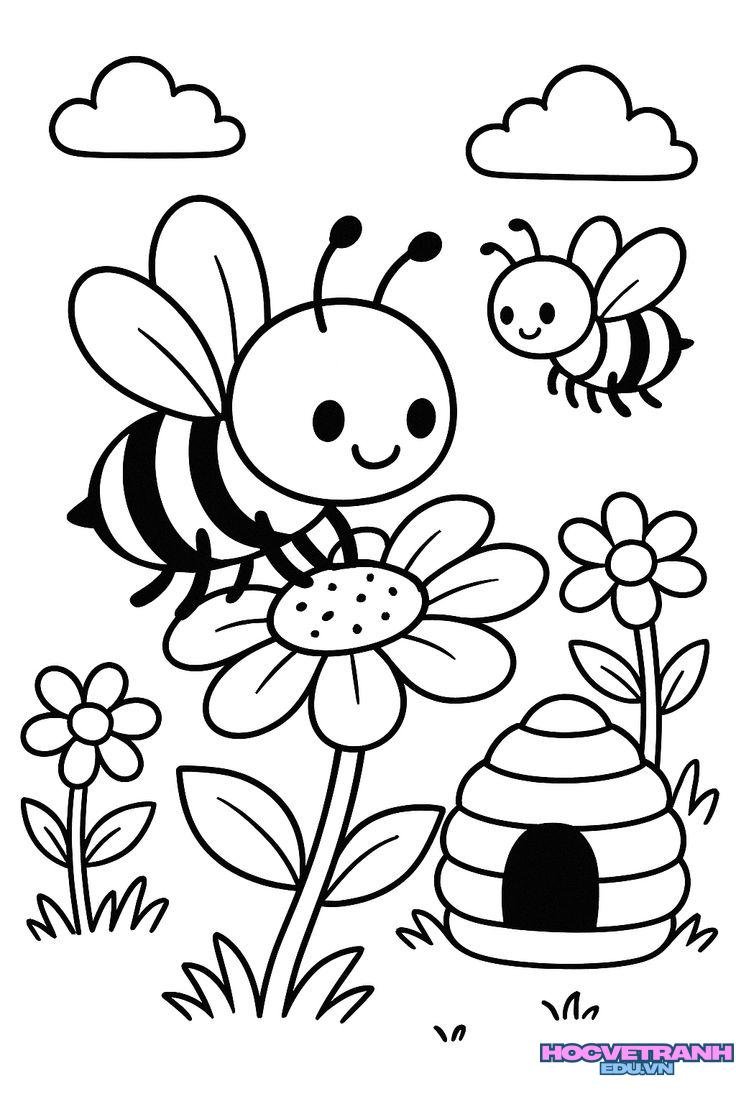 tranh tô màu các mùa xuâ