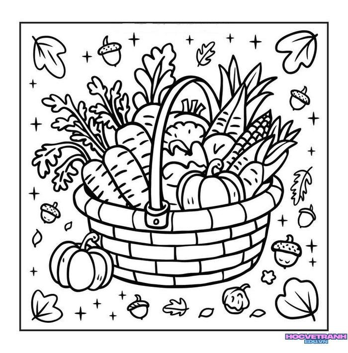 tranh tô màu các nhóm thực phẩm cho bé cực xinh