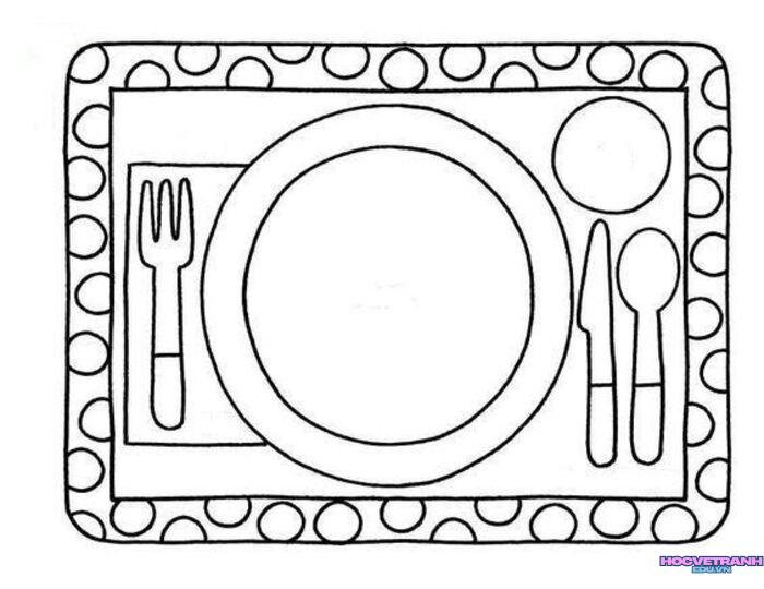 tranh tô màu cái đĩa cực cute