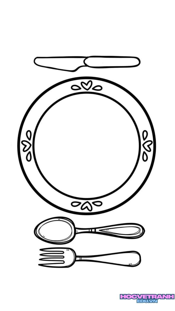 tranh tô màu cái đĩa đẹp