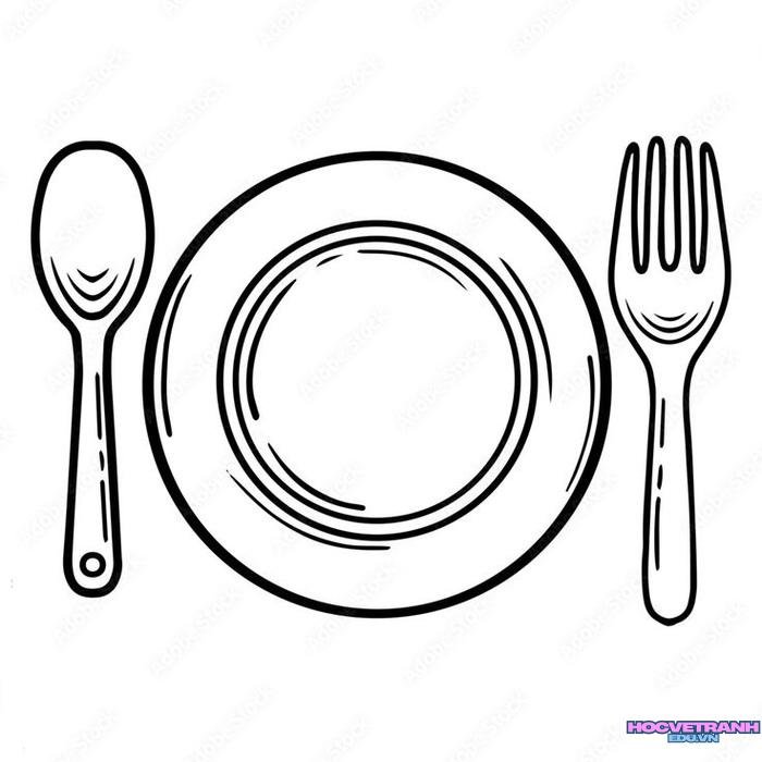 tranh tô màu cái đĩa siêu xinh