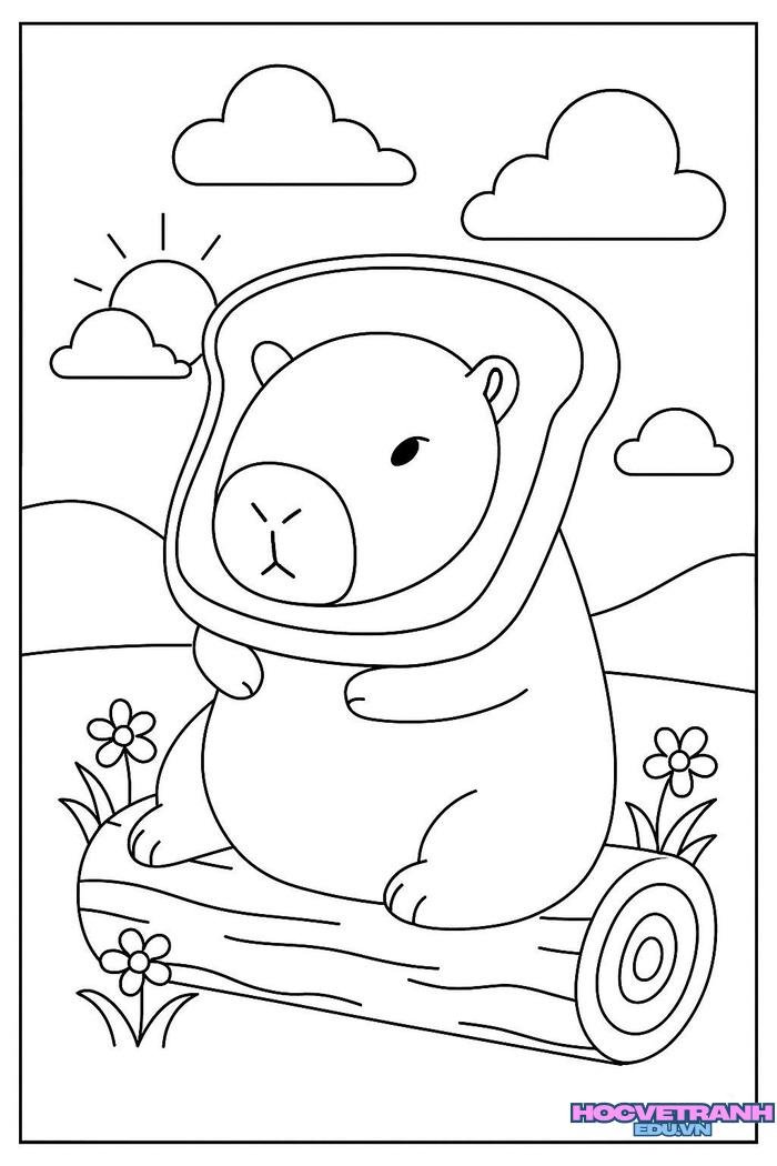tranh tô màu capybara đẹp nhất
