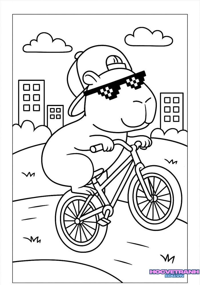 tranh tô màu capybara đẹp
