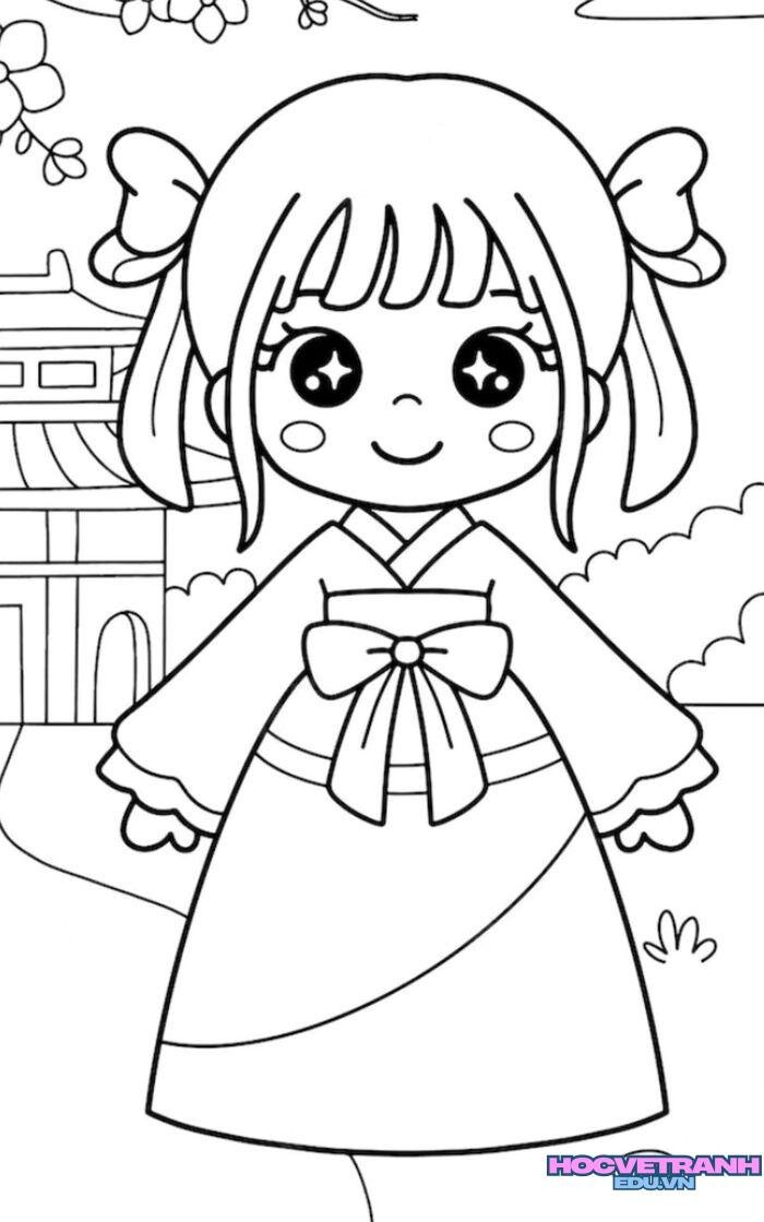 tranh tô màu chibi cực đẹp