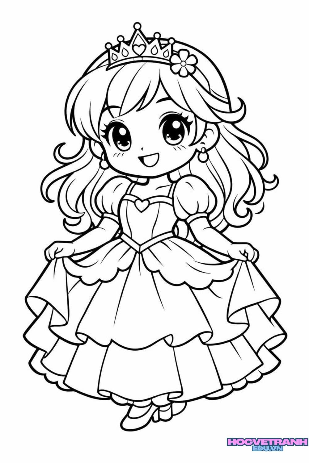 tranh tô màu chibi đáng yêu