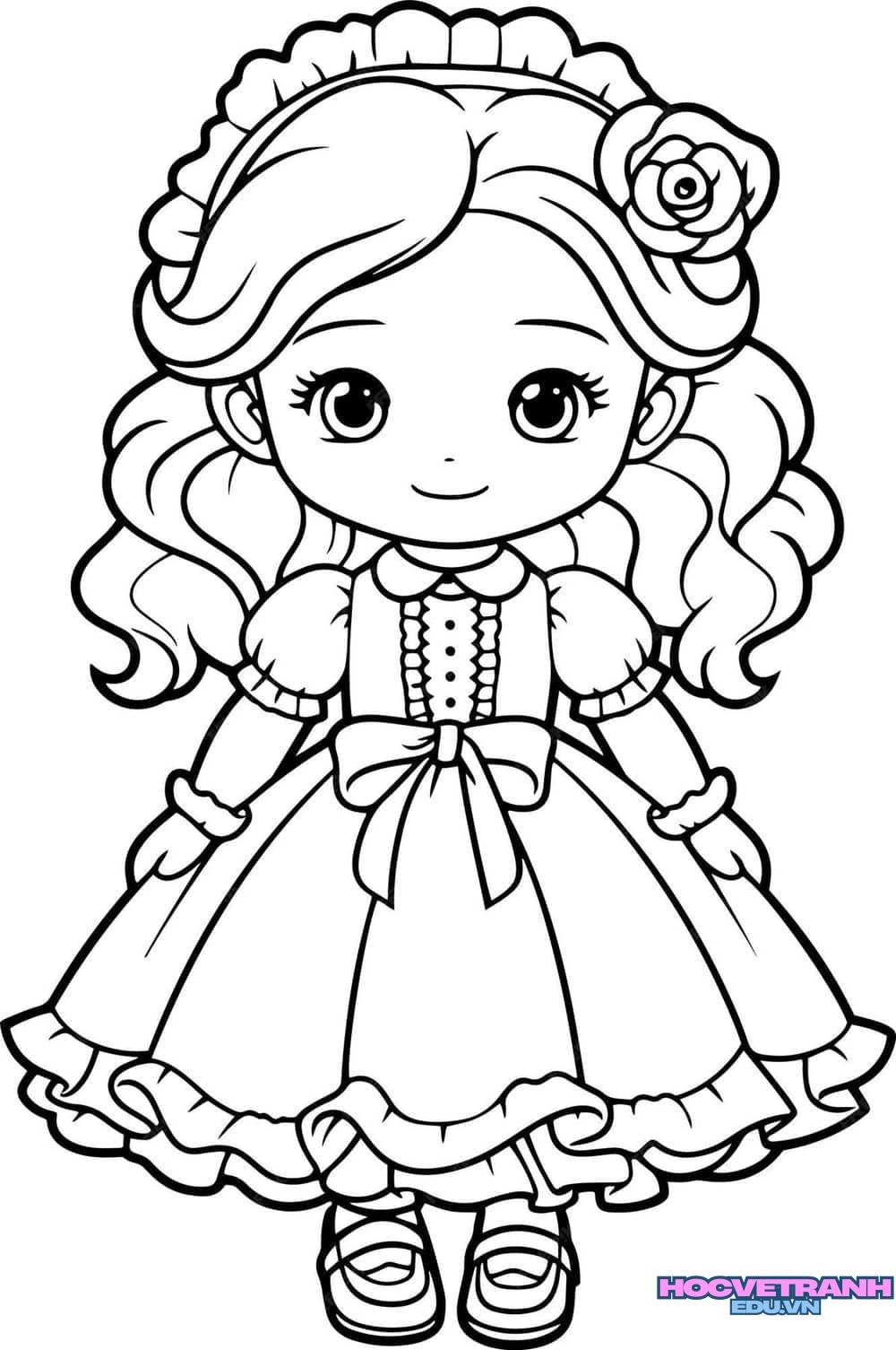 tranh tô màu chibi dễ thương