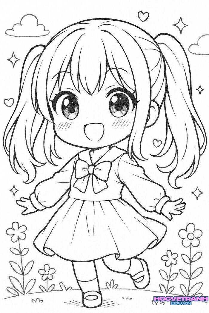 tranh tô màu chibi đẹp