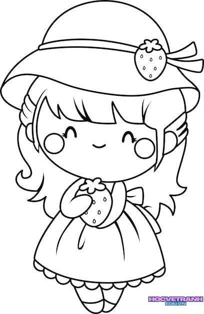 tranh tô màu chibi hoạt hình