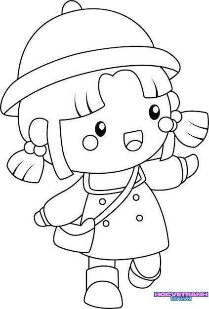 tranh tô màu chibi ngộ nghĩnh