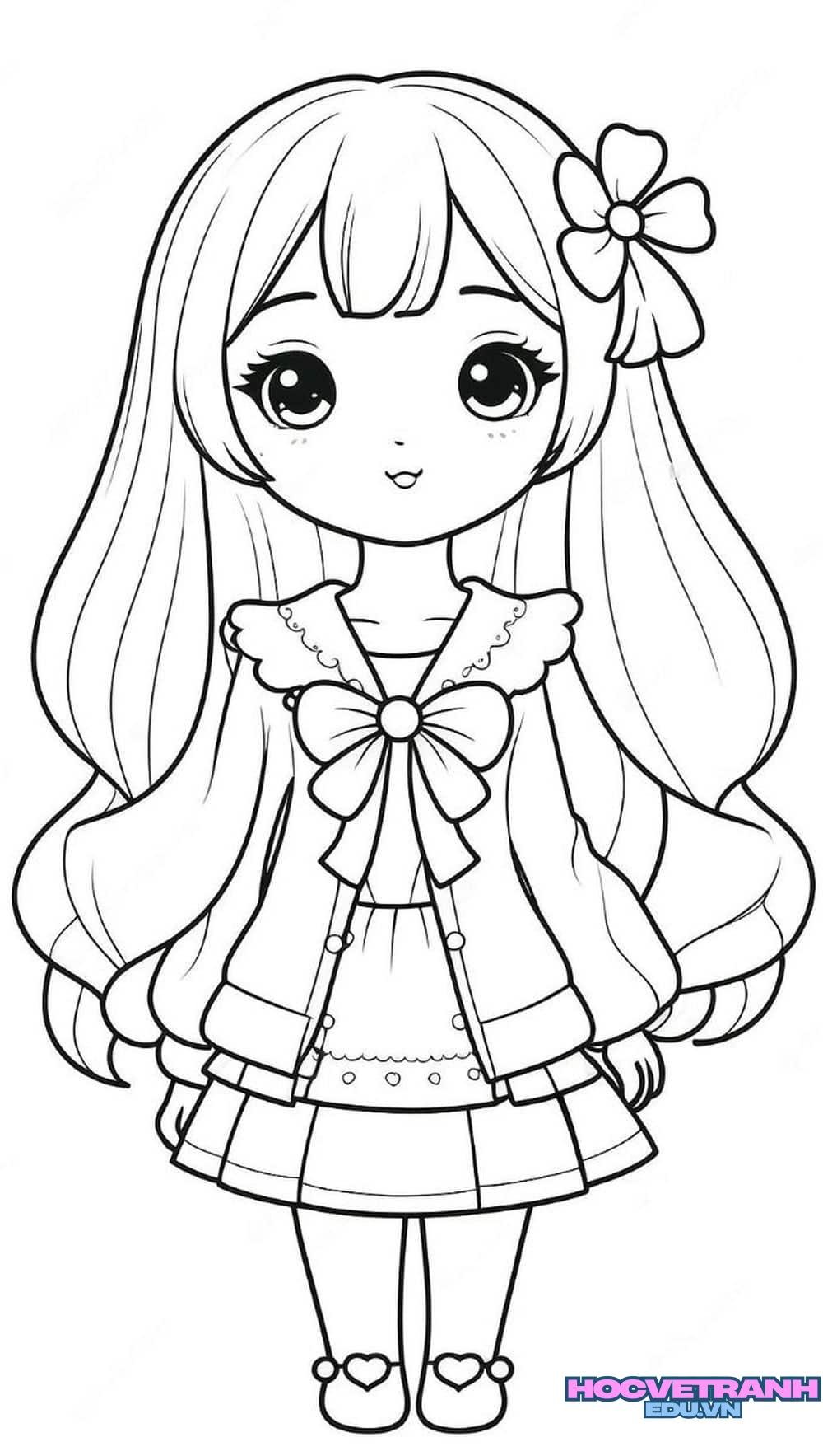 tranh tô màu chibi vui nhộn