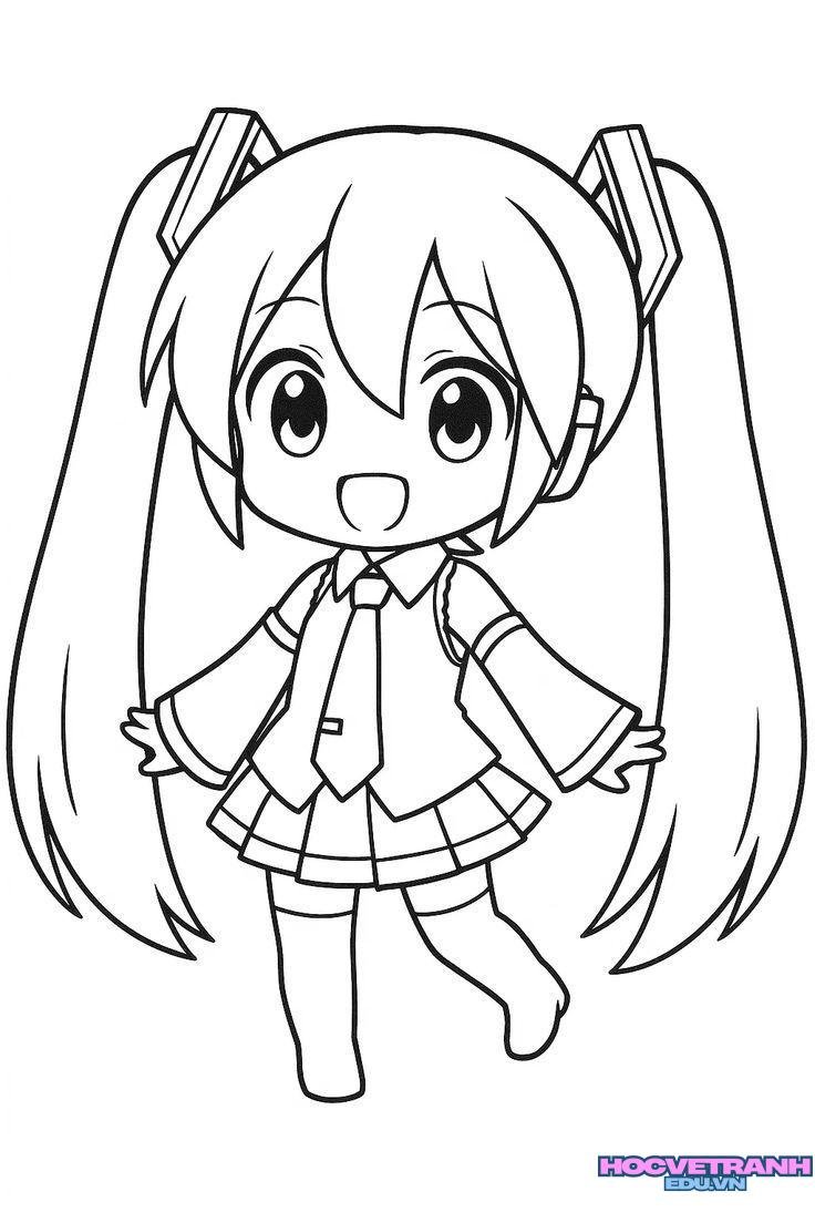 tranh tô màu chibi xinh