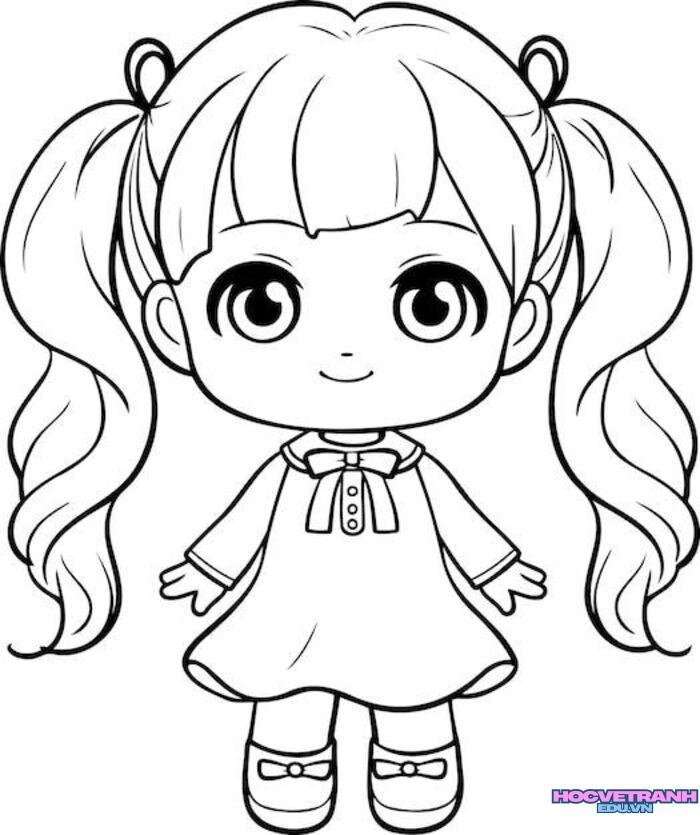 tranh tô màu chibi
