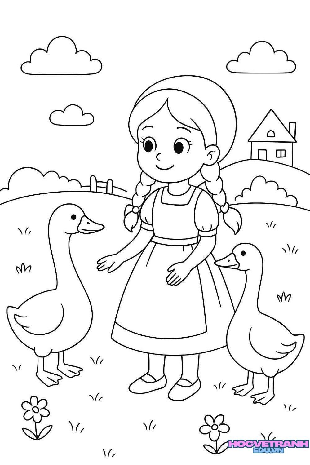 tranh tô màu cho bé gái