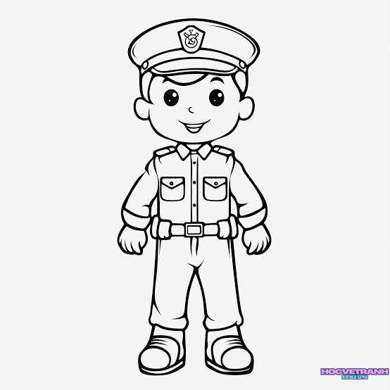 tranh tô màu chú bộ đội