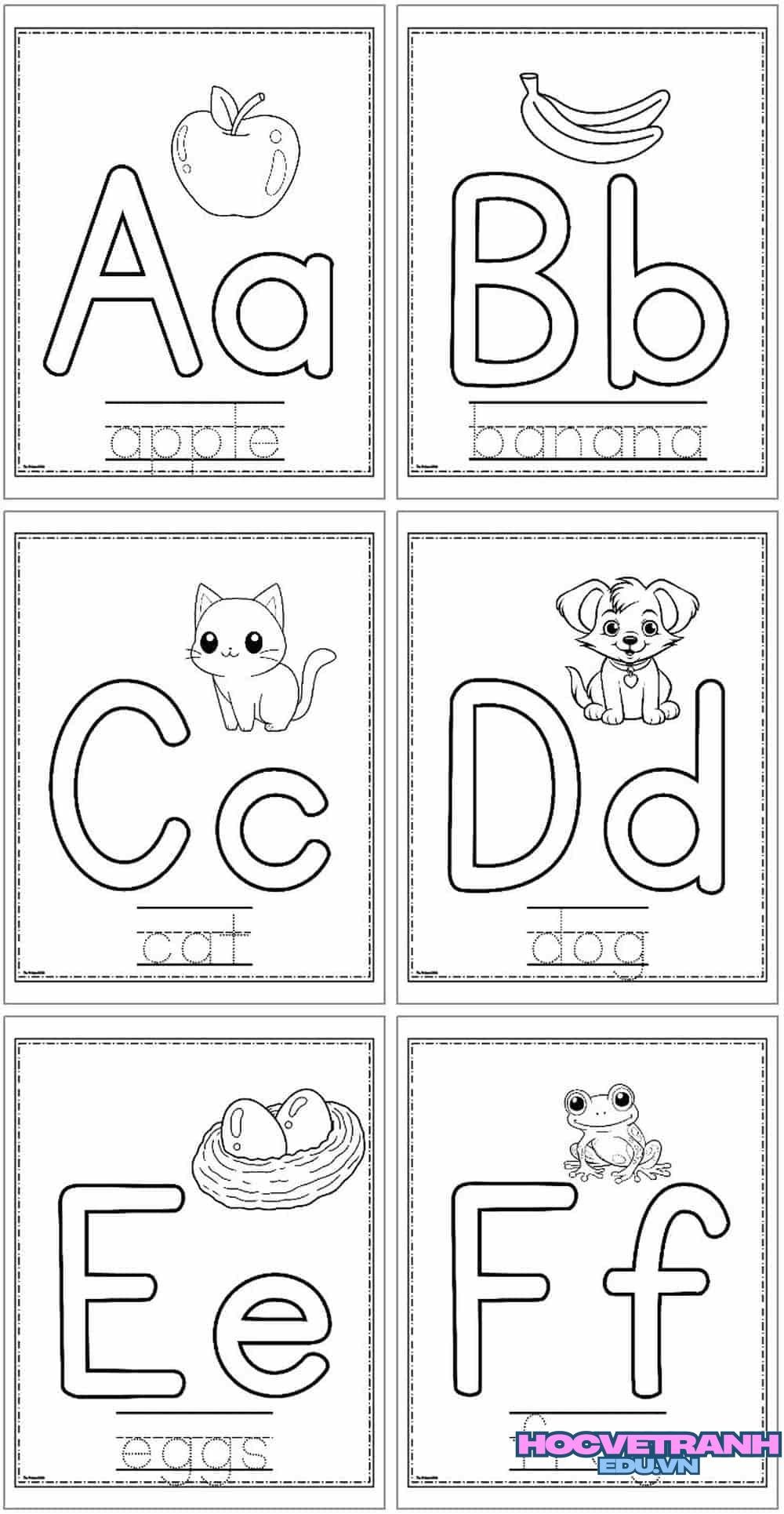 tranh tô màu chữ cái