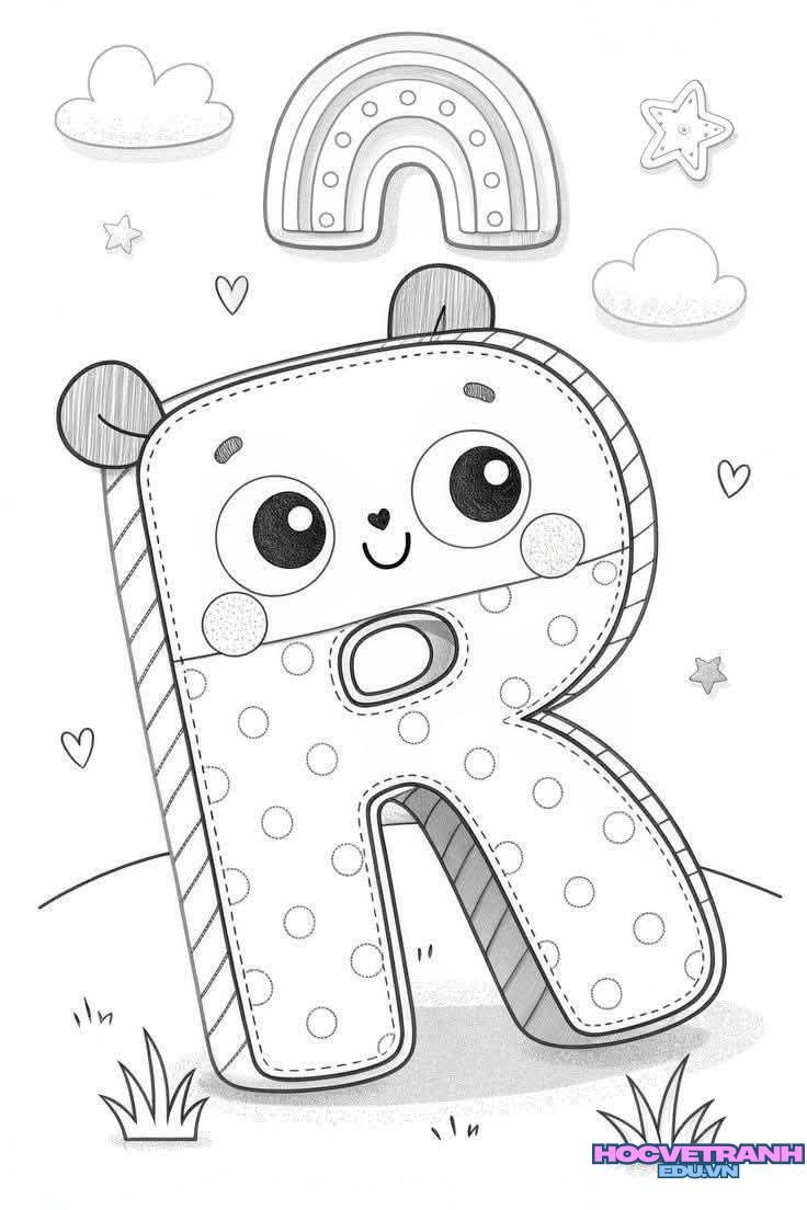 tranh tô màu chữ cái cho bé