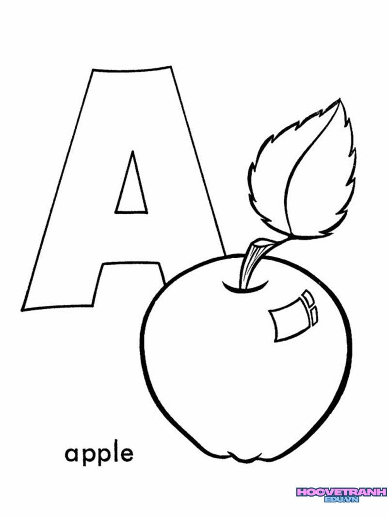 tranh tô màu chữ cái cho bé