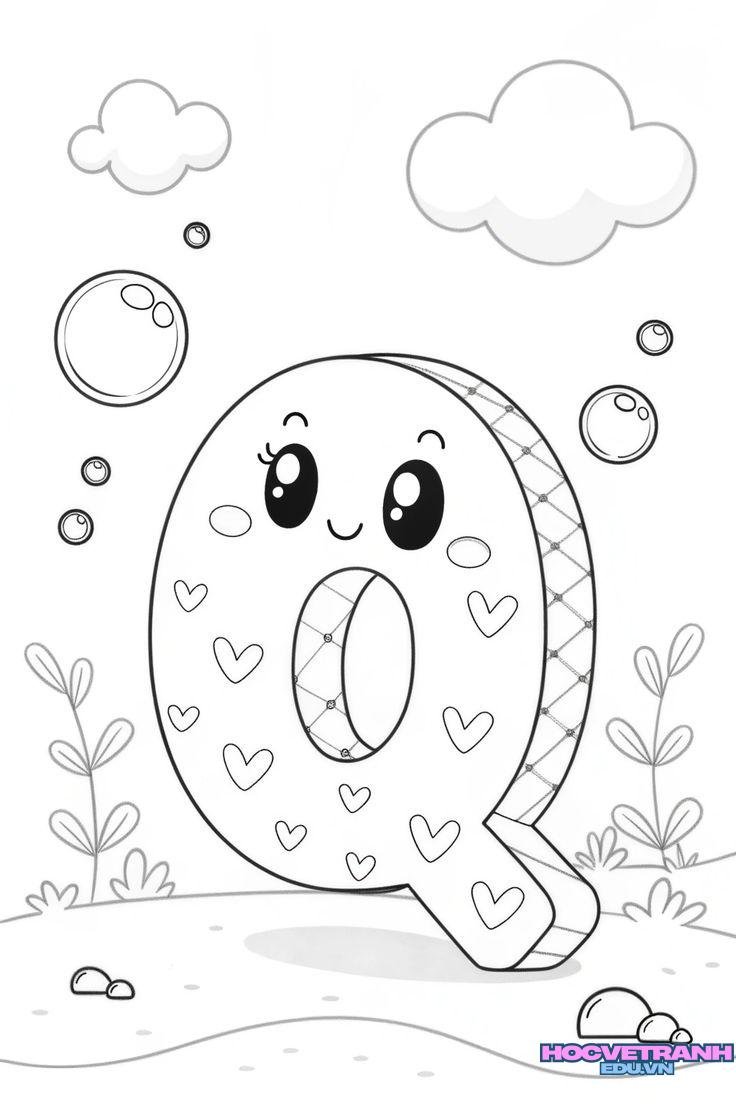 tranh tô màu chữ cái đáng yêu