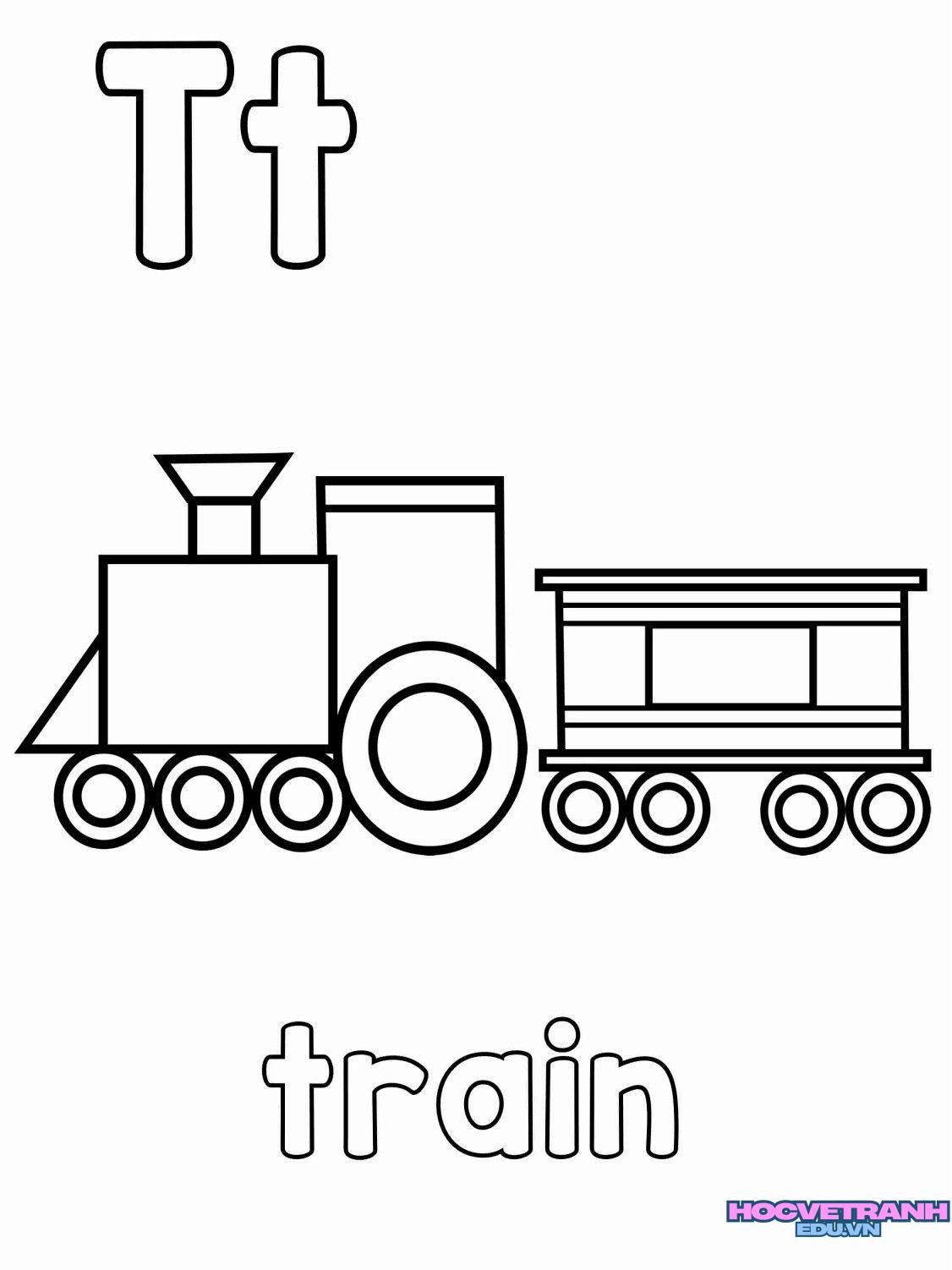 tranh tô màu chữ cái dễ thương