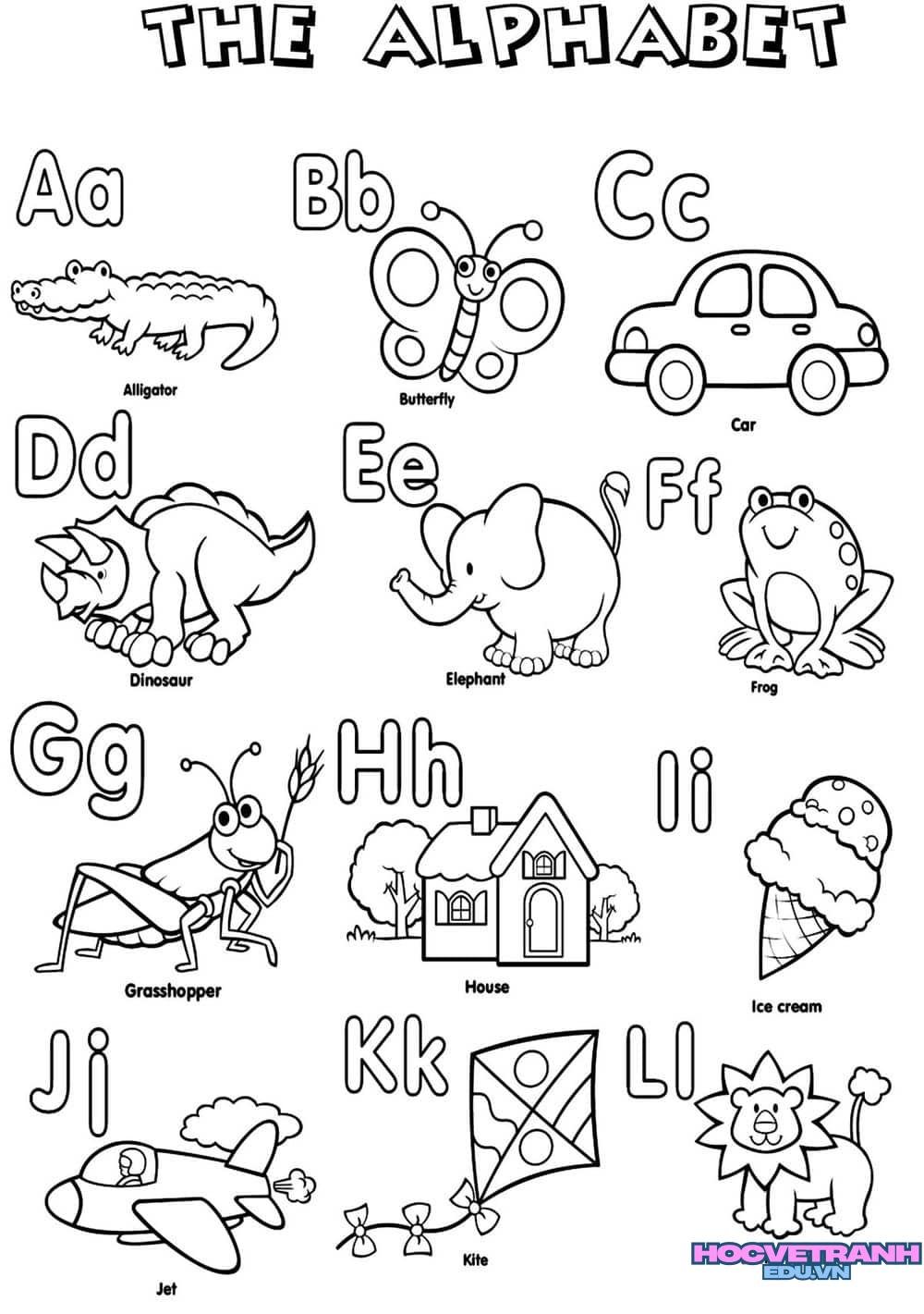 tranh tô màu chữ cái đẹp