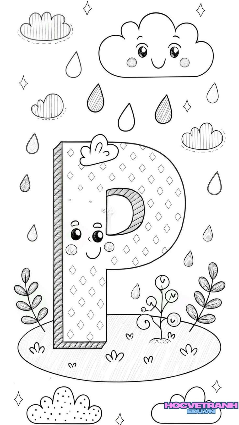 tranh tô màu chữ cái đẹp