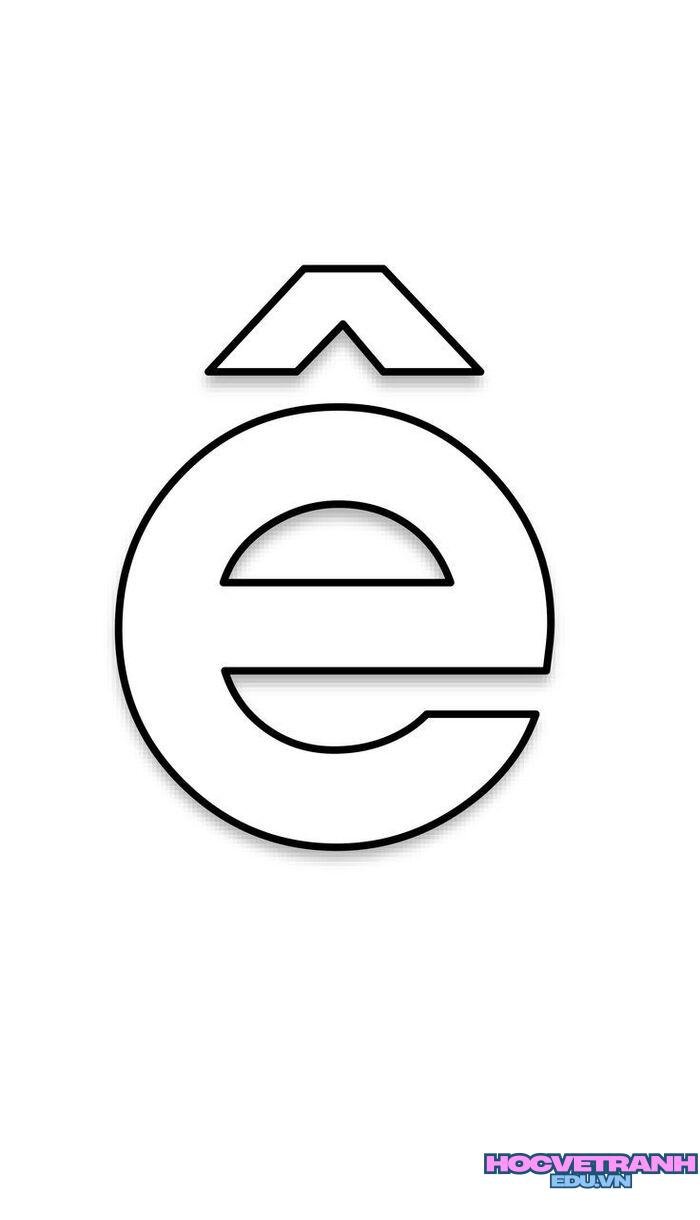 tranh tô màu chữ cái ê