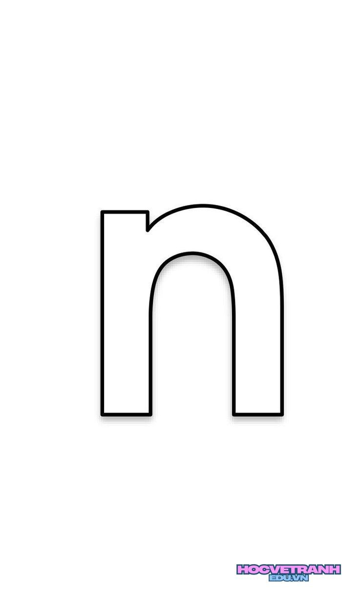 tranh tô màu chữ cái n