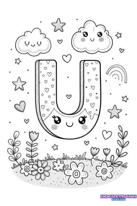 tranh tô màu chữ cái ngộ nghĩnh