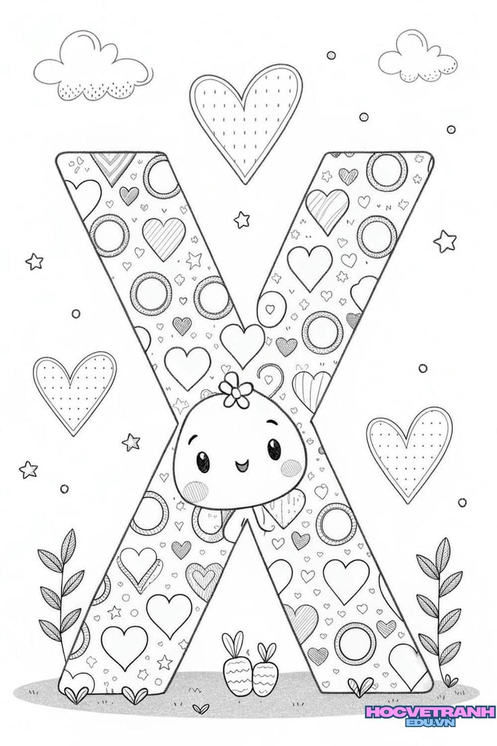 tranh tô màu chữ cái sáng tạo