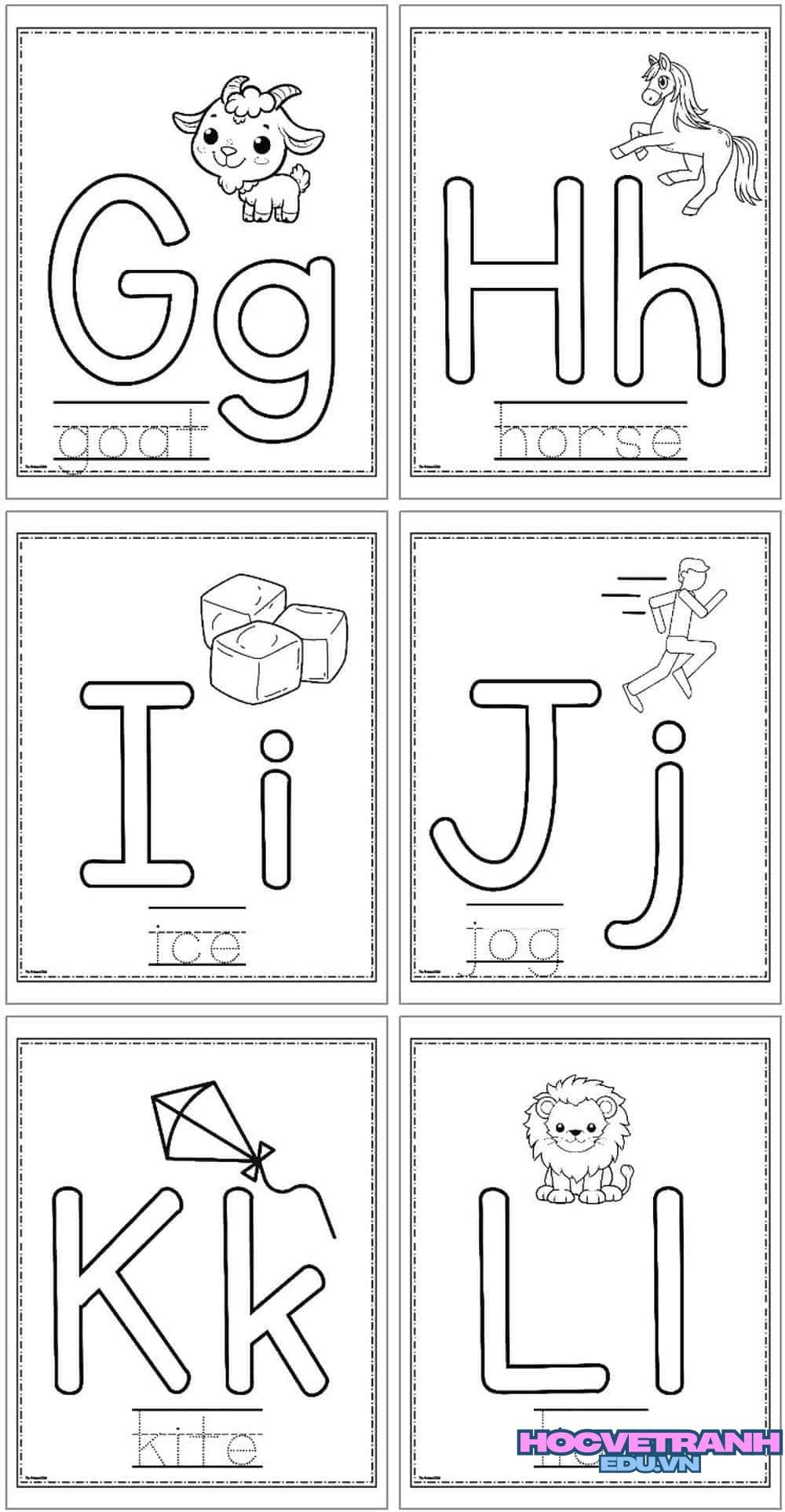 tranh tô màu chữ cái thiếu nhi