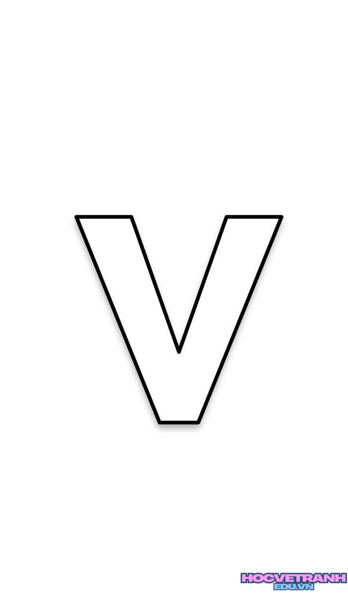 tranh tô màu chữ cái v