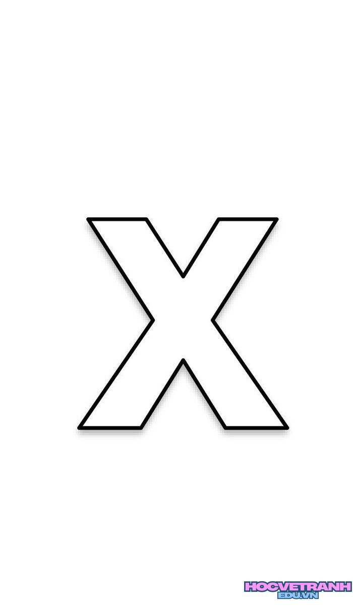 tranh tô màu chữ cái x