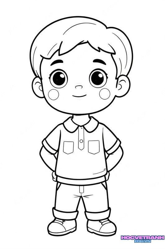 tranh tô màu chủ đề bản thân bé