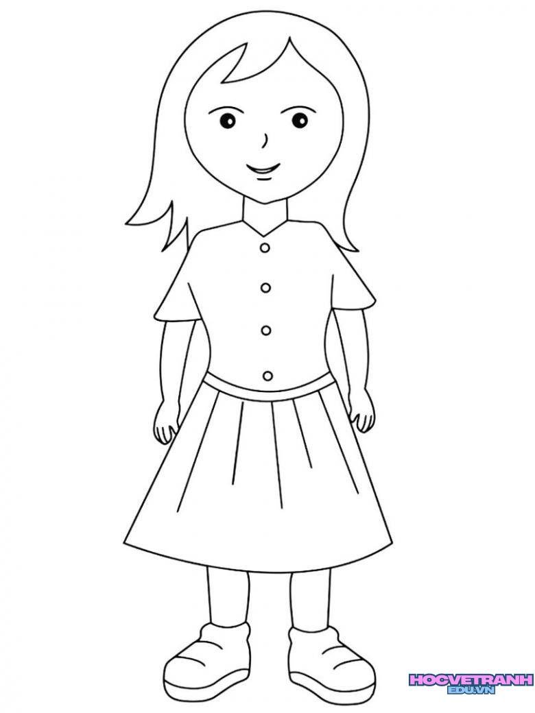 tranh tô màu chủ đề bản thân dễ