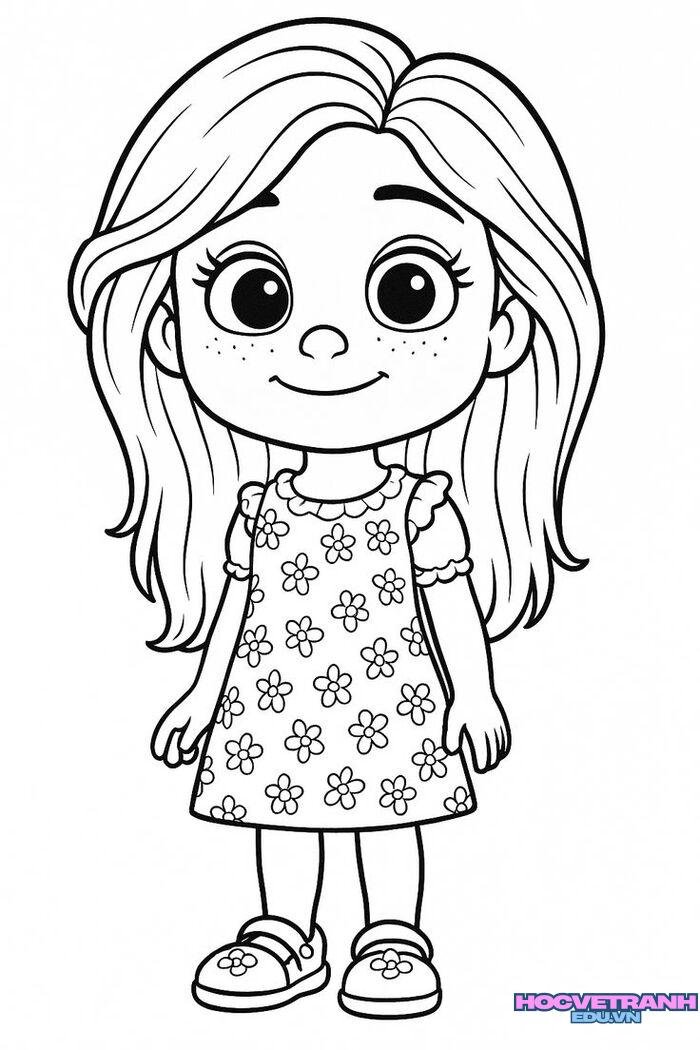 tranh tô màu chủ đề bản thân xinh nhất