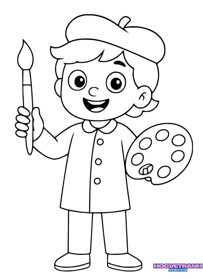 tranh tô màu chủ đề nghề nghiệp cực xinh